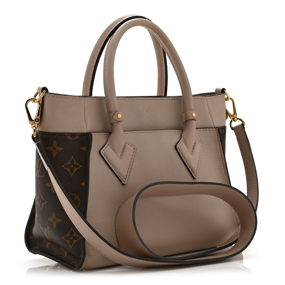 Calfskin Monogram On My Side PM Greige