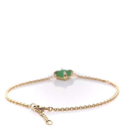 David Yurman 18K Yellow Gold Diamond Chrysoprase 8mm Chatelaine Bracelet 3 of 7