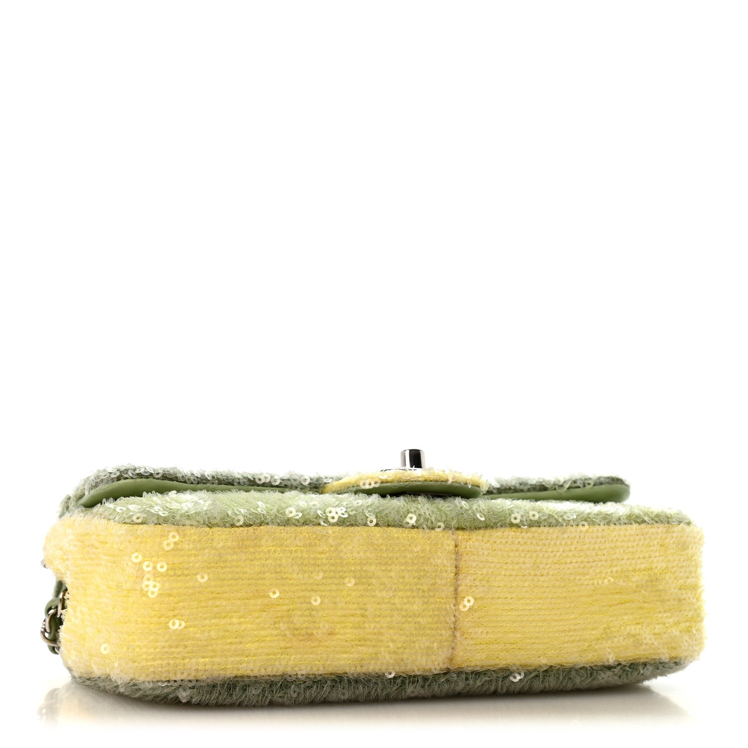 Chanel Sequin Waterfall Flap  Green Light Green Yellow 4 of 11