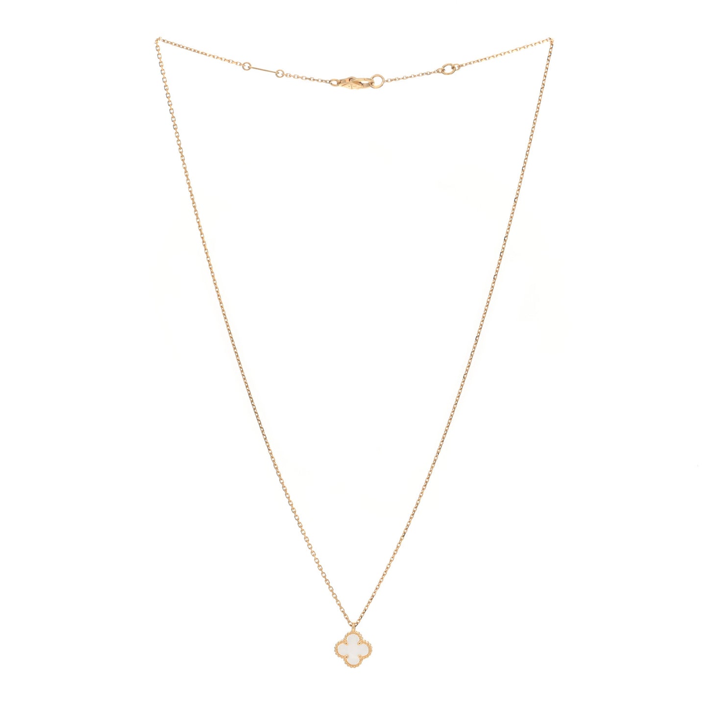 18K Yellow Gold Mother of Pearl Sweet Alhambra Pendant Necklace