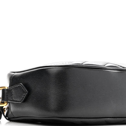 Gucci Calfskin Matelasse Mini GG Marmont Chain Shoulder Bag Black 9 of 14