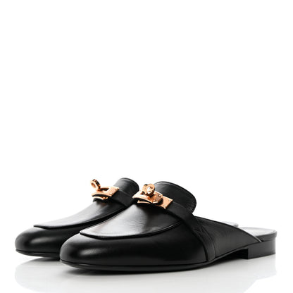 Hermes Goatskin Oz Mules 36 Black 5 of 18
