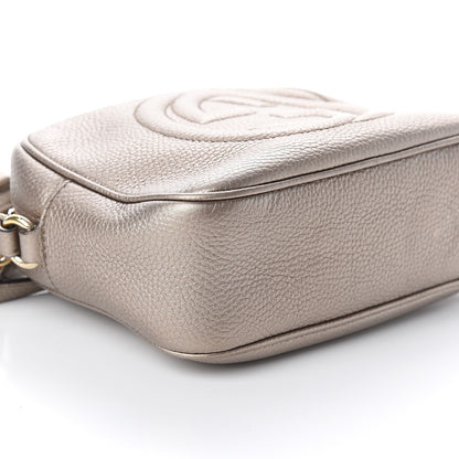 Gucci Metallic Pebbled Calfskin Small Soho Disco Bag Golden Beige 6 of 7