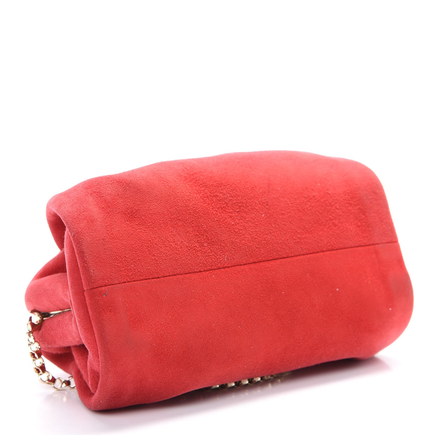 Suede Cara Chain Clutch Dahlia