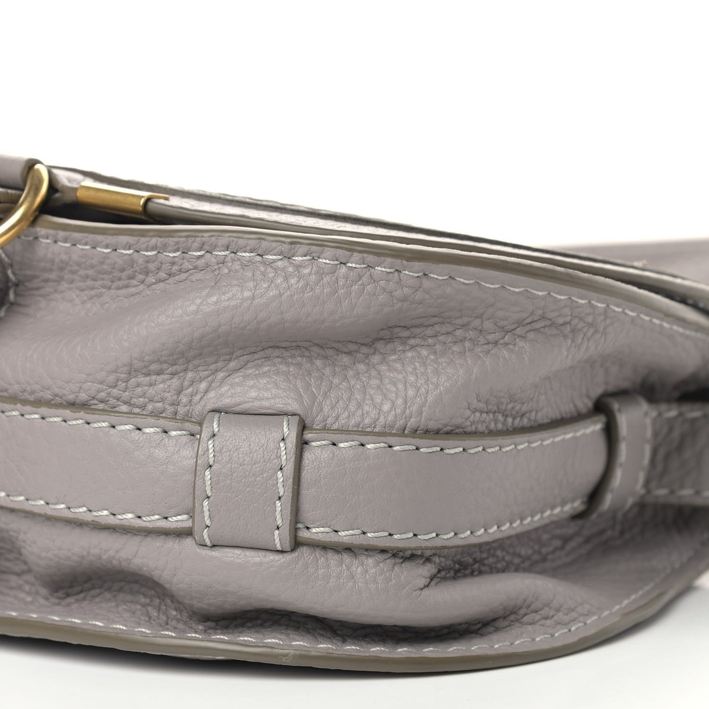 Calfskin Mini Marcie Round Crossbody Bag Cashmere Grey