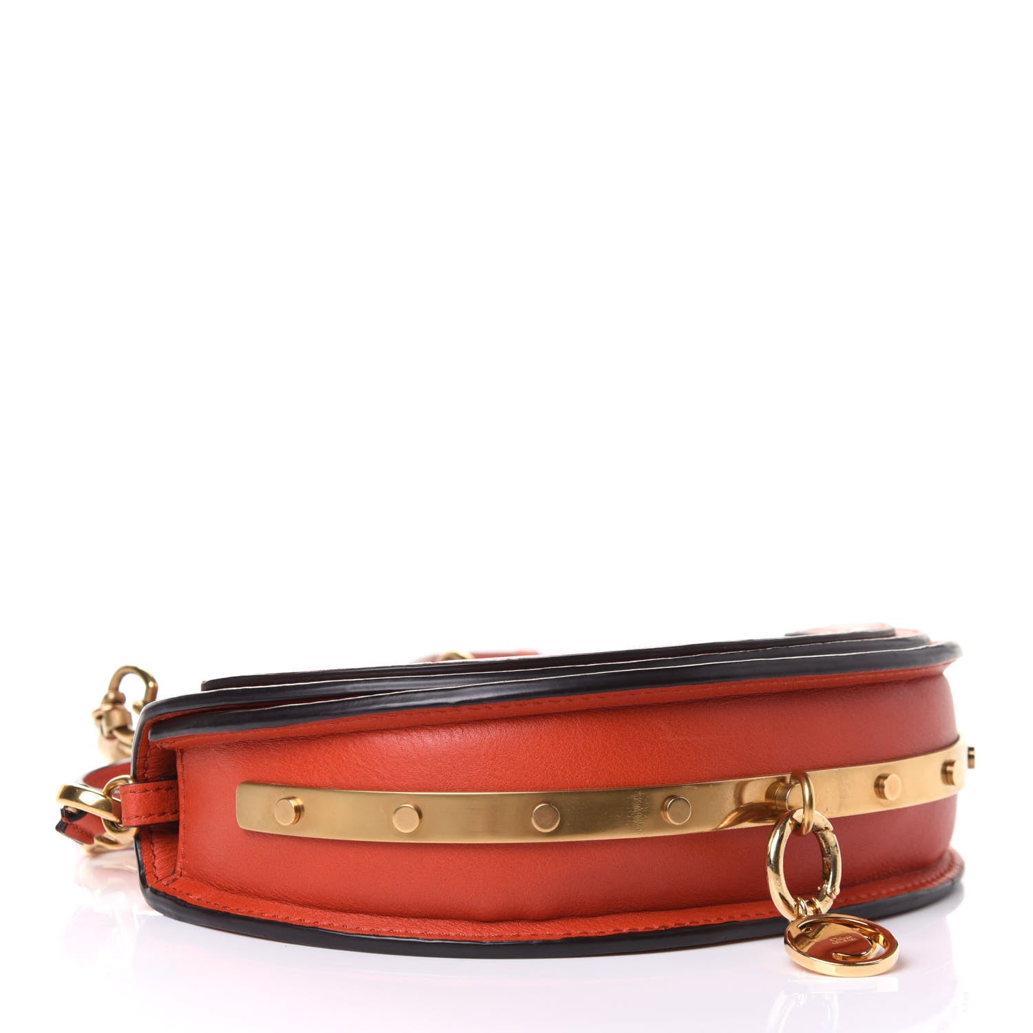 Chloe Calfskin Small Nile Bracelet Minaudiere Bag Sepia Red 4 of 12