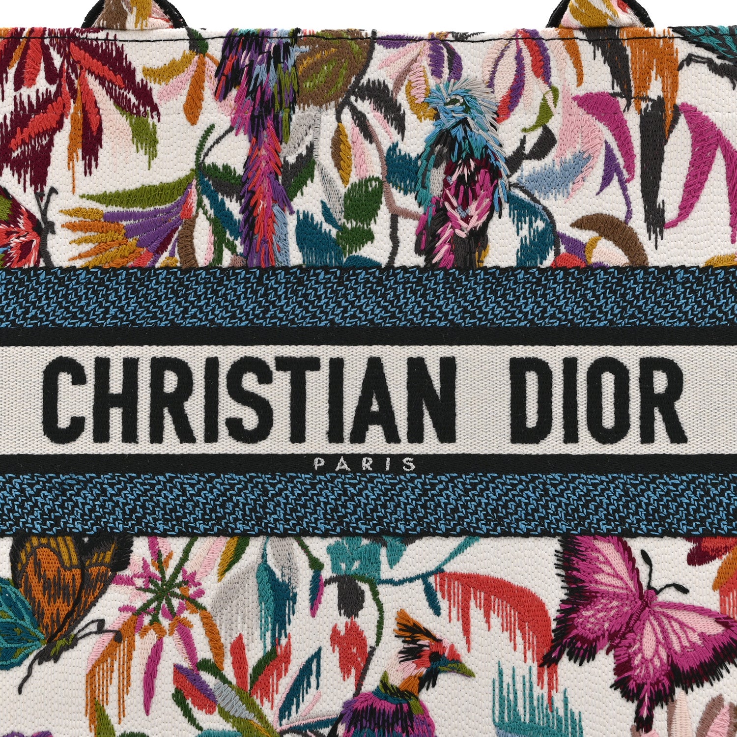 Christian Dior Canvas Embroidered Medium KJouy Fantastica Book Tote Multicolor 8 of 10