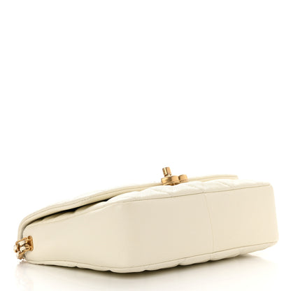 Chanel Shiny Caviar Quilted Large Chain Melody Flap White 4 of 17