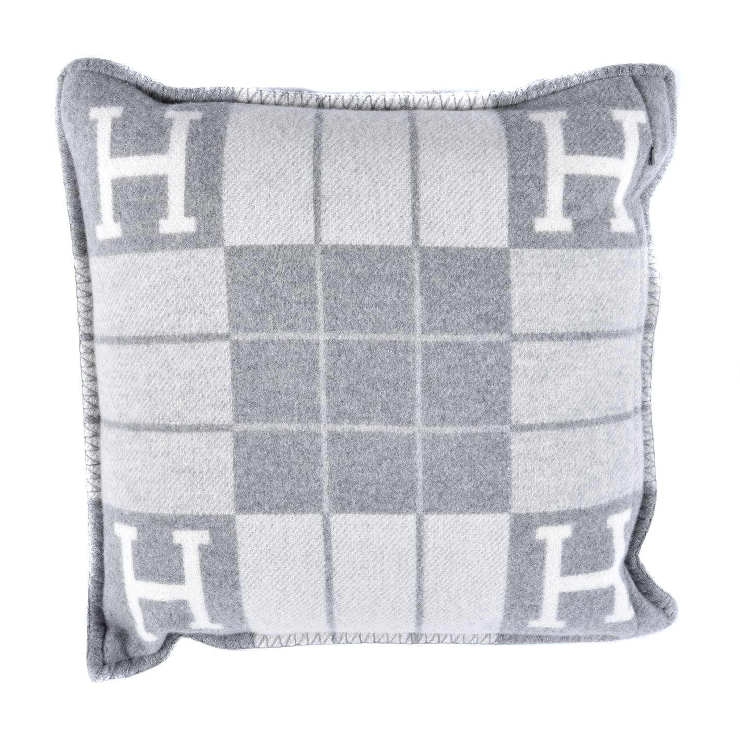 Hermes Wool Cashmere Avalon III Pillow PM Ecru Gris Clair 2 of 4