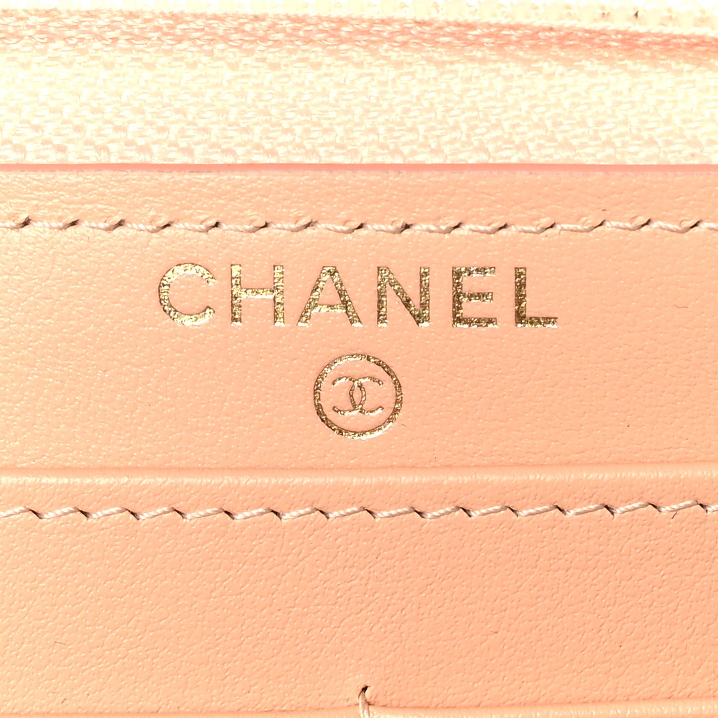 Caviar Quilted Boy Long Zip Around Wallet Light Pink