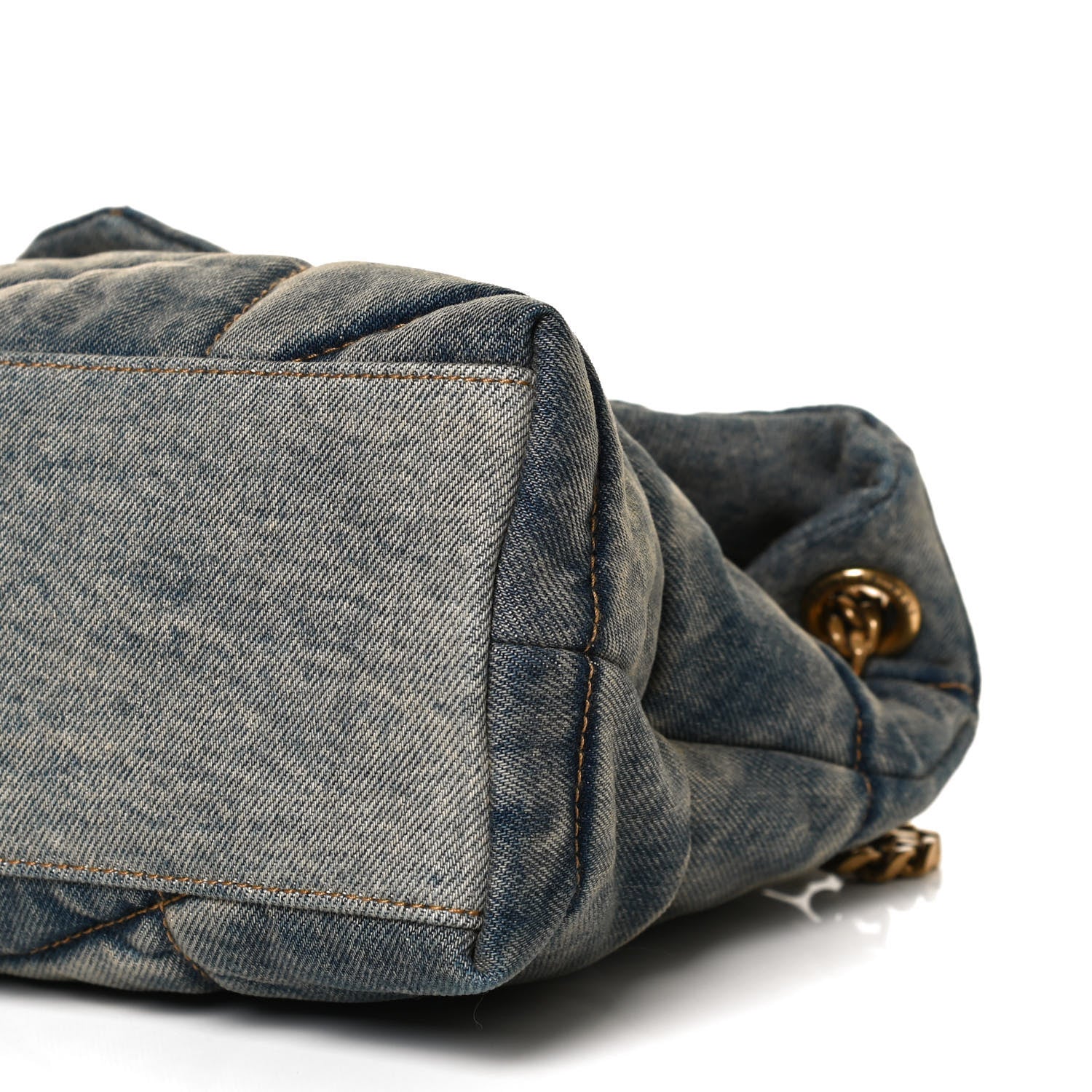 Saint Laurent Denim Quilted Small Loulou Puffer Monogram Chain Satchel Blue Cinnamon 10 of 10