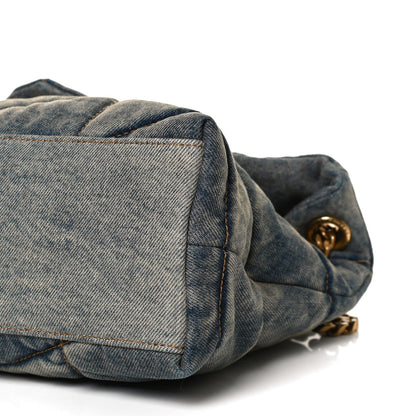 Saint Laurent Denim Quilted Small Loulou Puffer Monogram Chain Satchel Blue Cinnamon 10 of 10