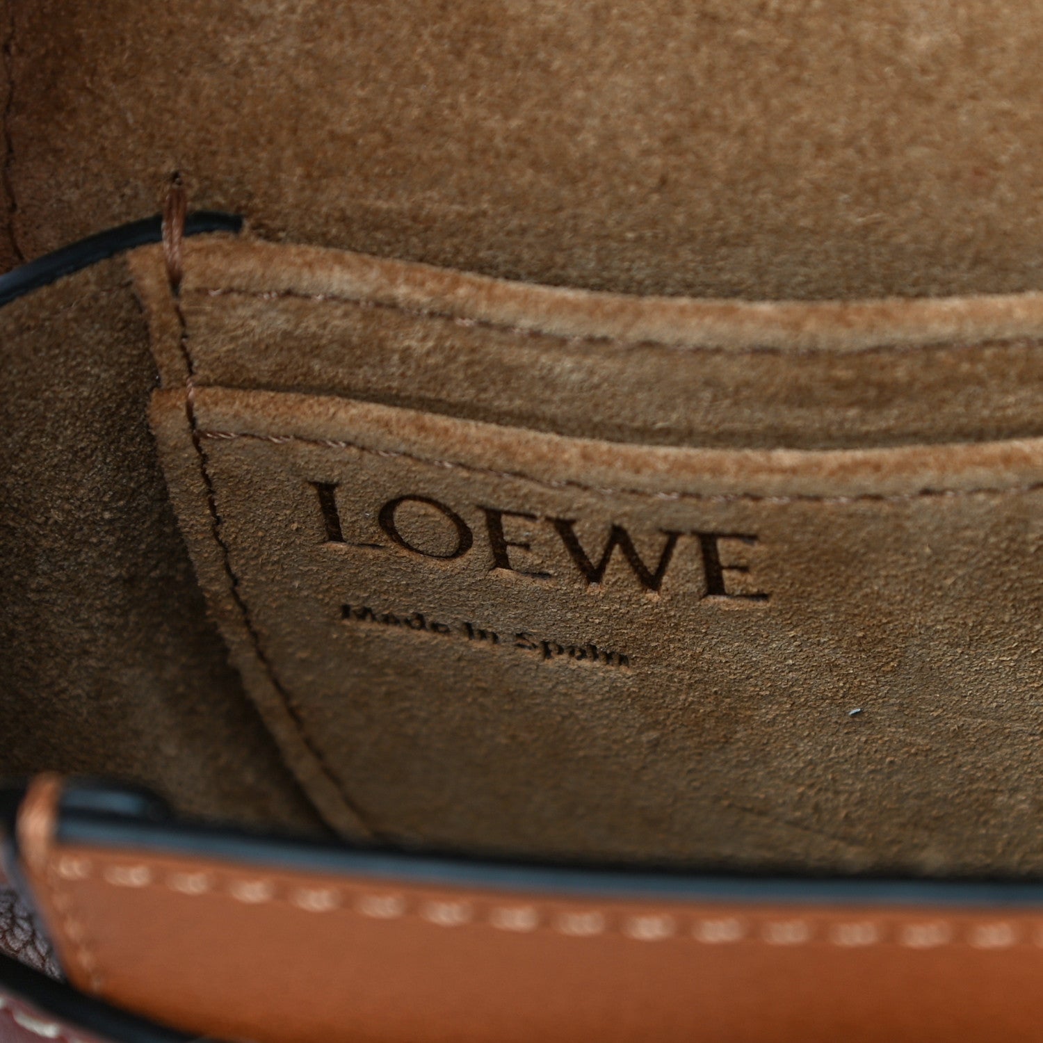 Loewe Grained Calfskin Mini Gate Crossbody Bag Caramel Pecan 9 of 16