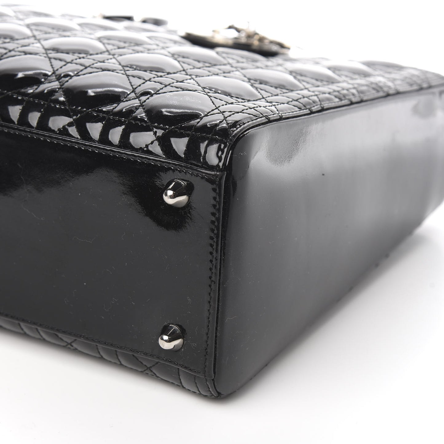 Patent Cannage Large Lady Dior Black