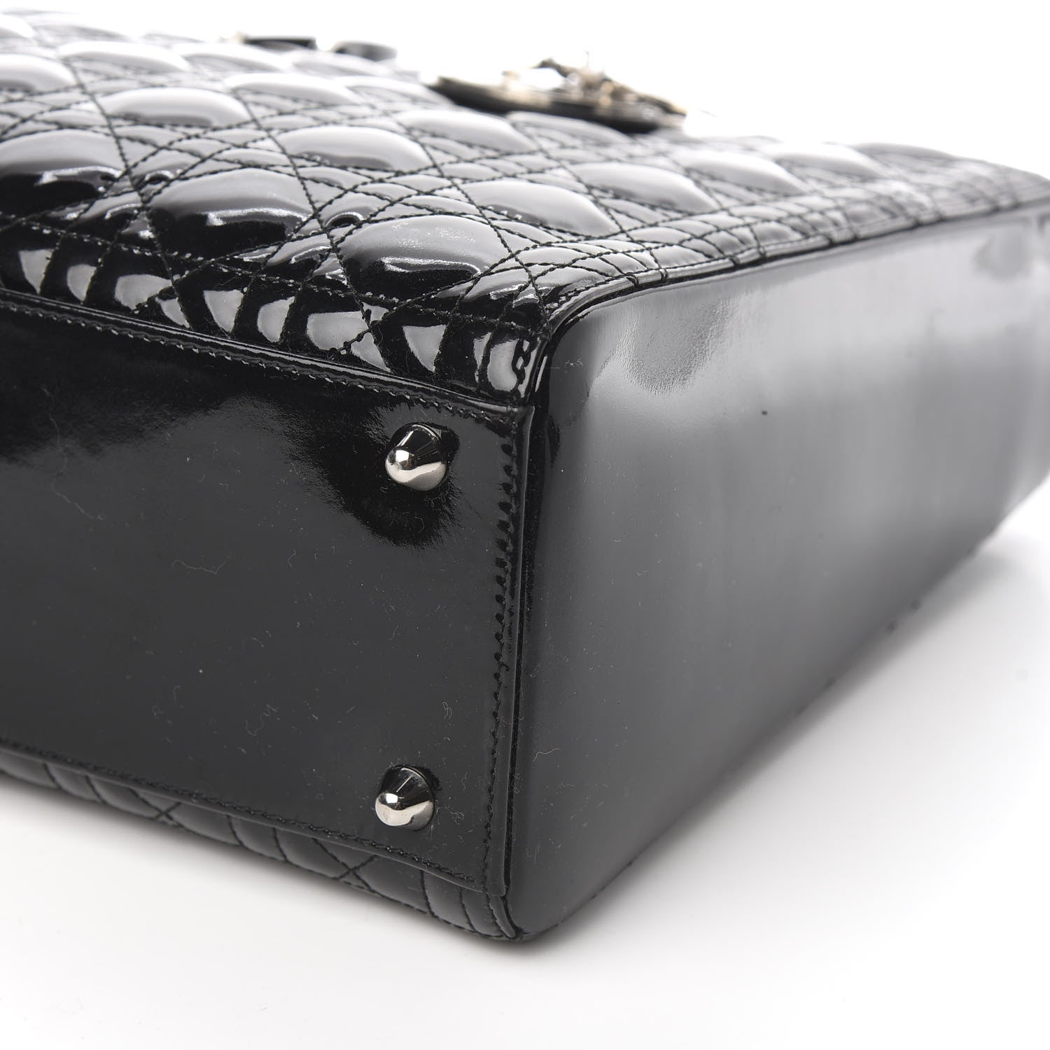 Christian Dior Patent Cannage Large Lady Dior Black 10 of 11