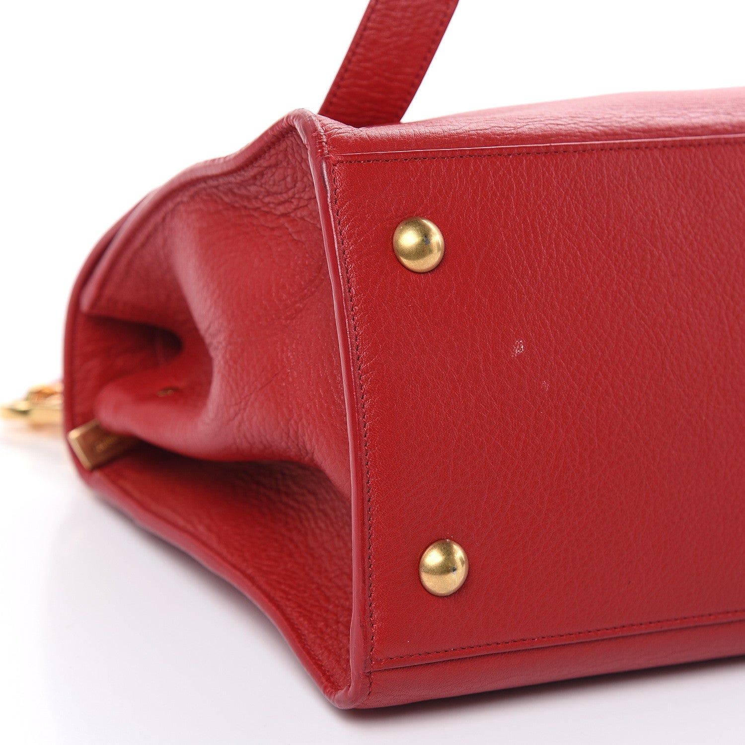 Saint Laurent Calfskin Canvas Small Muse Two Red 7 of 11