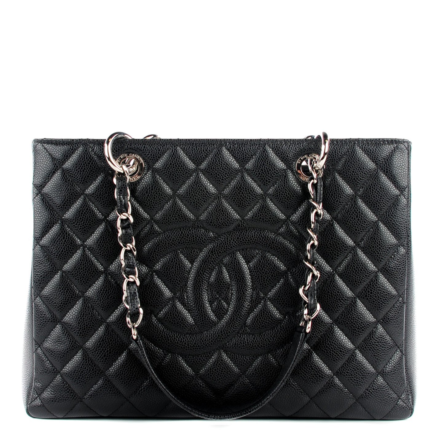 Caviar Quilted Grand Shopping Tote GST Black