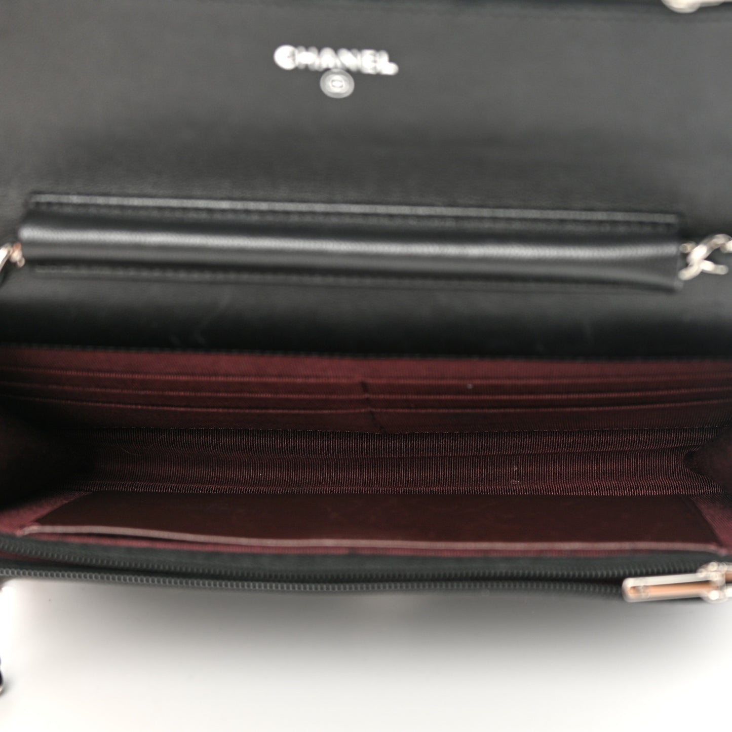 Lambskin Quilted Wallet On Chain WOC Black