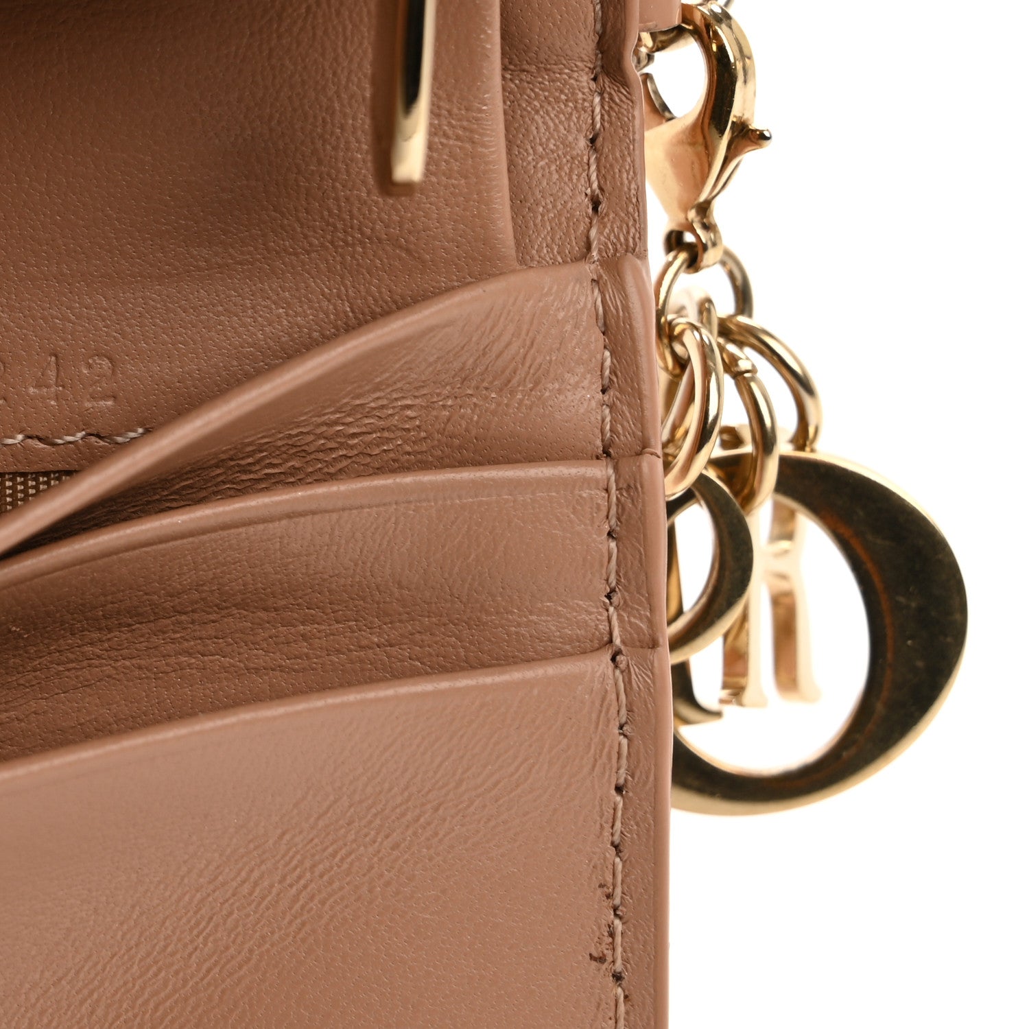 Christian Dior Patent Cannage Mini Lady Dior Wallet Beige 8 of 14