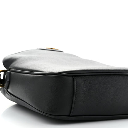 Gucci Softy Wonka Textured Dollar Calfskin Small Diana Shoulder Bag  Black Dusty Grey 9 of 11