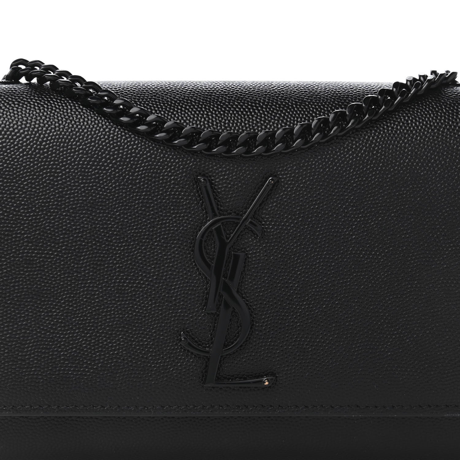 Saint Laurent Grain De Poudre Small Monogram Kate Satchel Black 9 of 9