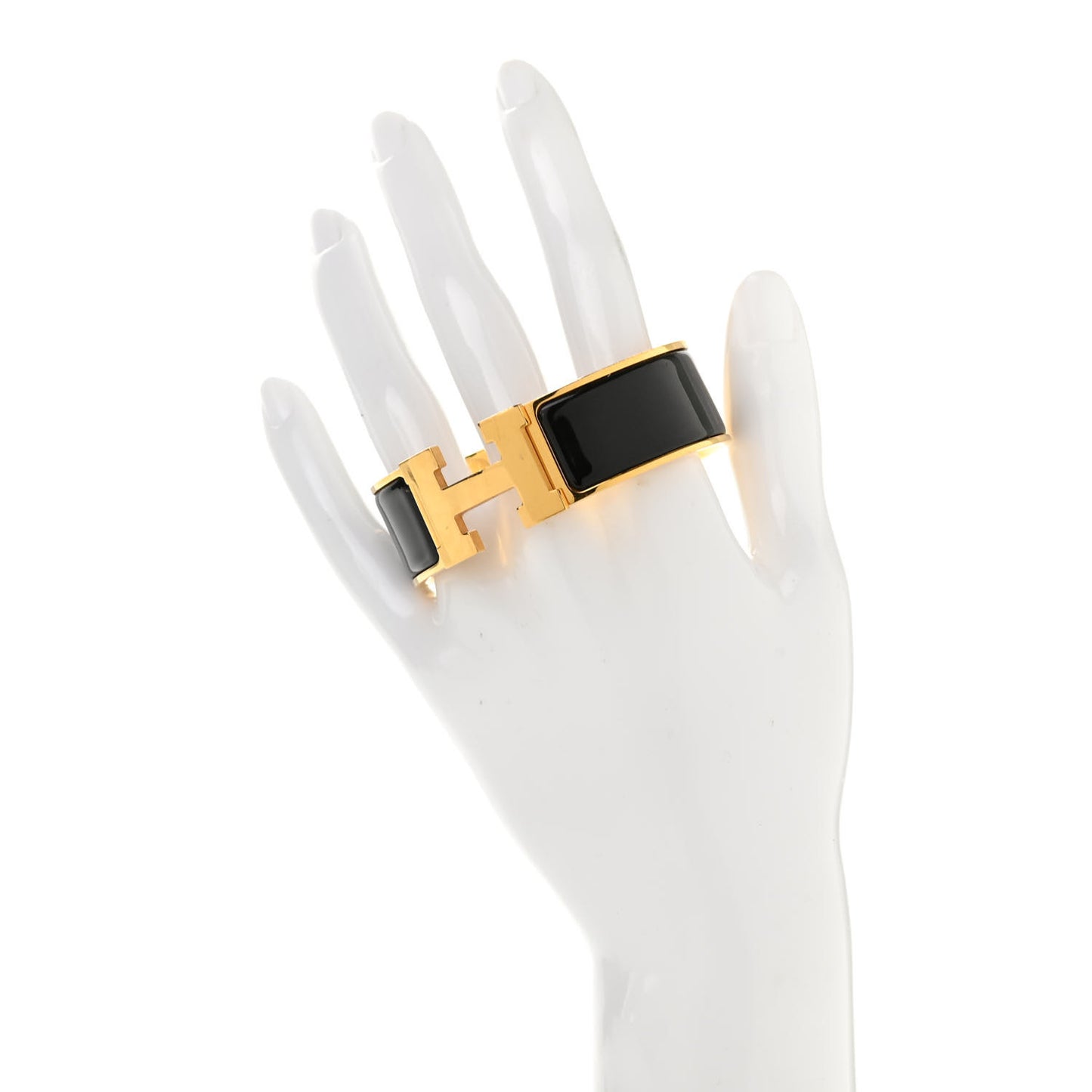 Enamel Wide Clic Clac H Bracelet PM Black