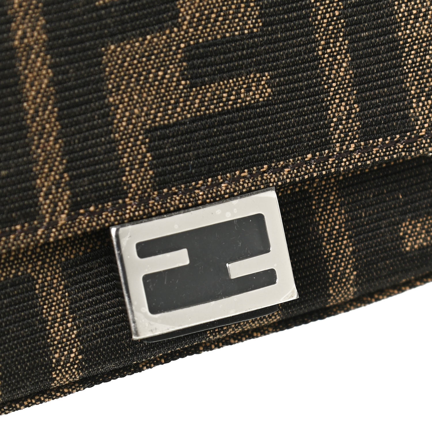 Fendi Fabric Jacquard FF 1974 Nano Baguette Charm Tobacco Moro Black 9 of 10