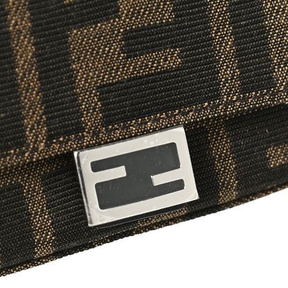 Fendi Fabric Jacquard FF 1974 Nano Baguette Charm Tobacco Moro Black 9 of 10