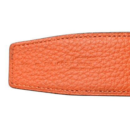 Hermes Box Togo 42mm Constance H Belt 90 36 Black Orange 5 of 6