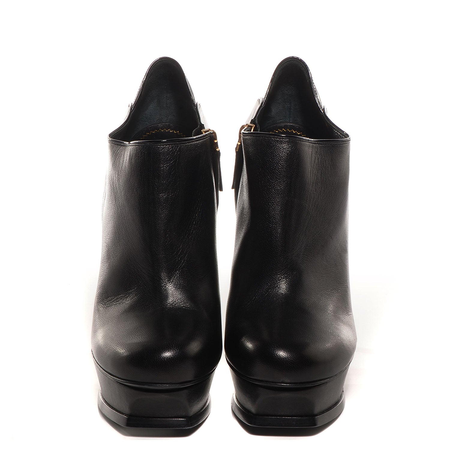 Saint Laurent Calfskin Tribute Platform Booties 41 Black 2 of 8