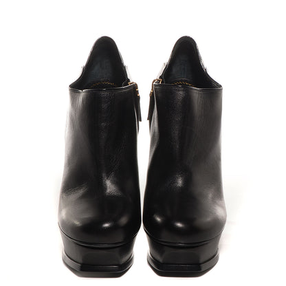 Saint Laurent Calfskin Tribute Platform Booties 41 Black 2 of 8