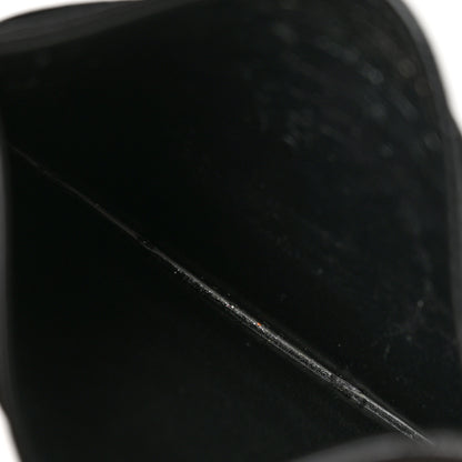 Saint Laurent Grain De Poudre Matelasse Chevron Monochrome Monogram Credit Card Case Black 5 of 10