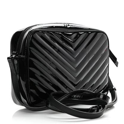 Saint Laurent Patent Calfskin Matelasse Monogram Lou Camera Bag Black 3 of 8