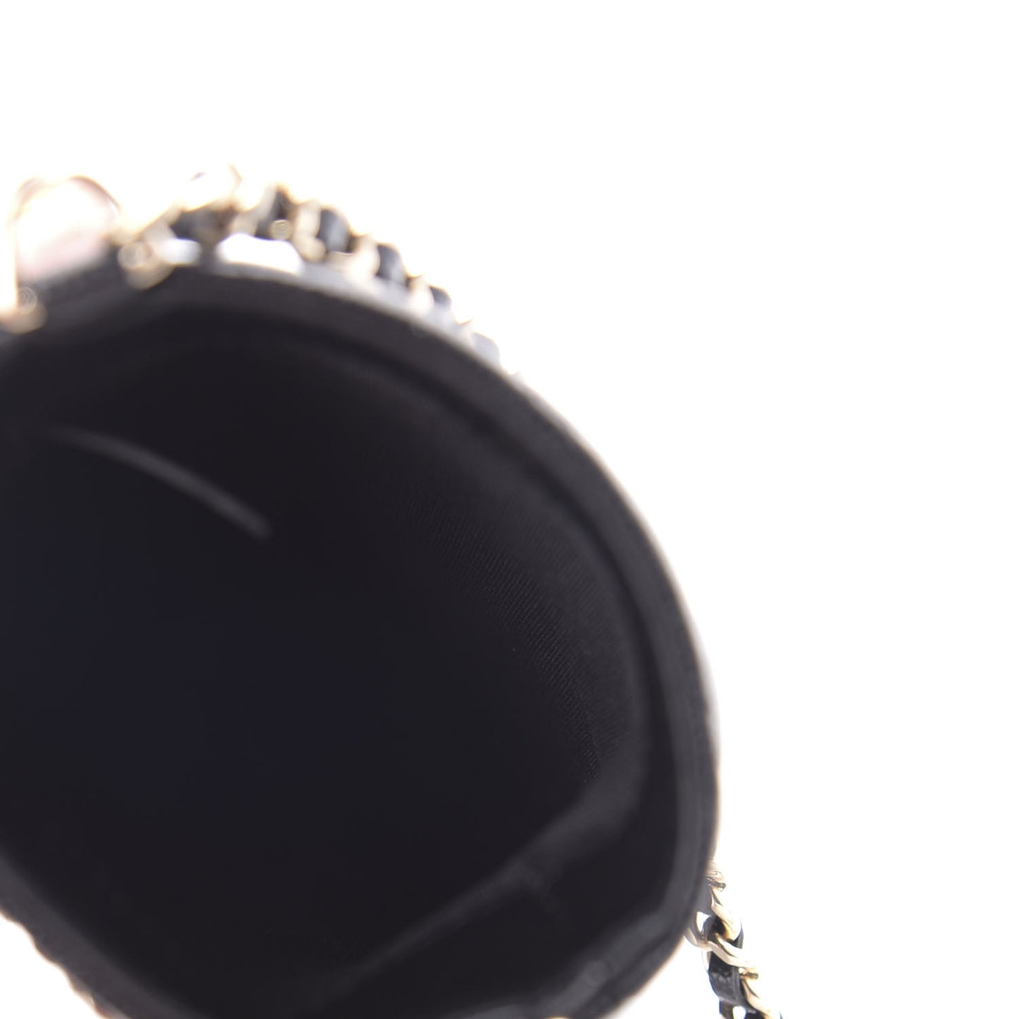 Caviar Quilted French New Wave Phone Holder With Chain Black