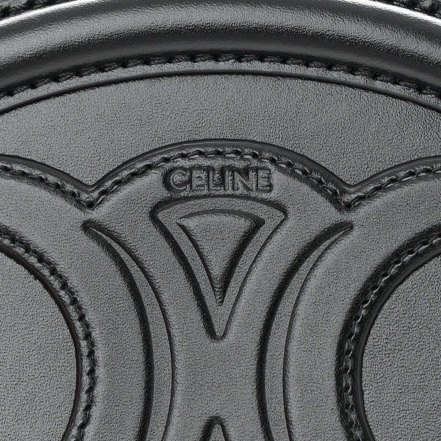 Celine Smooth Calfskin Cuir Triomphe Oval Bag Black 6 of 11