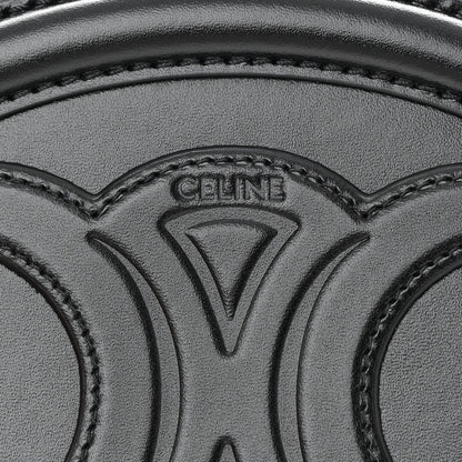 Celine Smooth Calfskin Cuir Triomphe Oval Bag Black 6 of 11