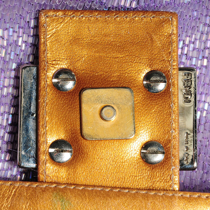 Fendi Leather Beaded Baguette Purple 6 of 9
