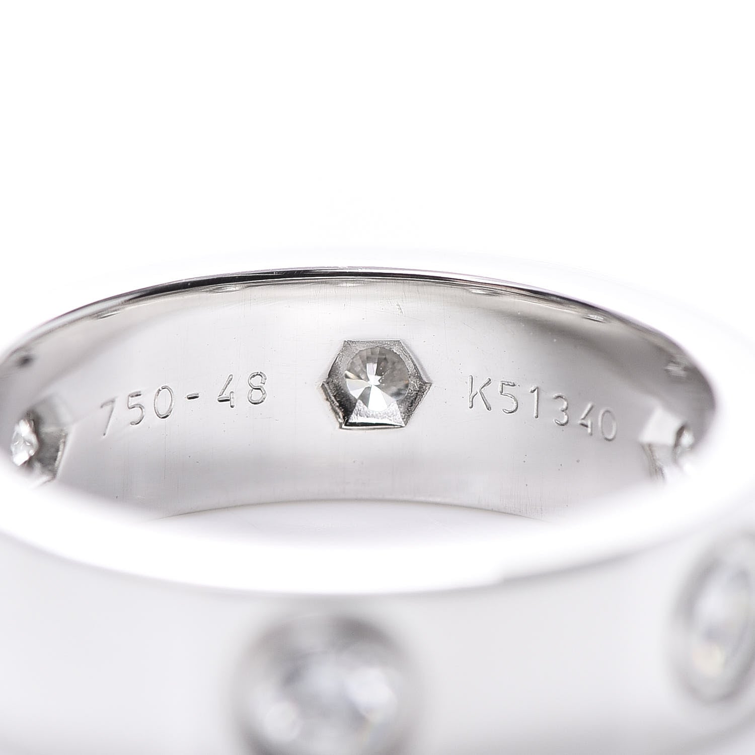 Cartier 18K White Gold 6 Diamond 5.5mm LOVE Ring 48 4.5 5 of 6