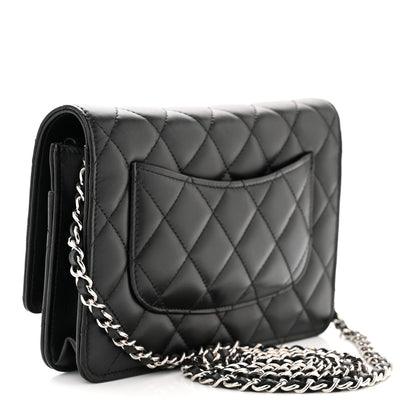 Chanel Lambskin Quilted Wallet On Chain WOC Black 3 of 12