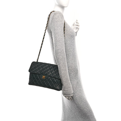 Chanel Lambskin Quilted Jumbo Single Flap Black 2 of 13