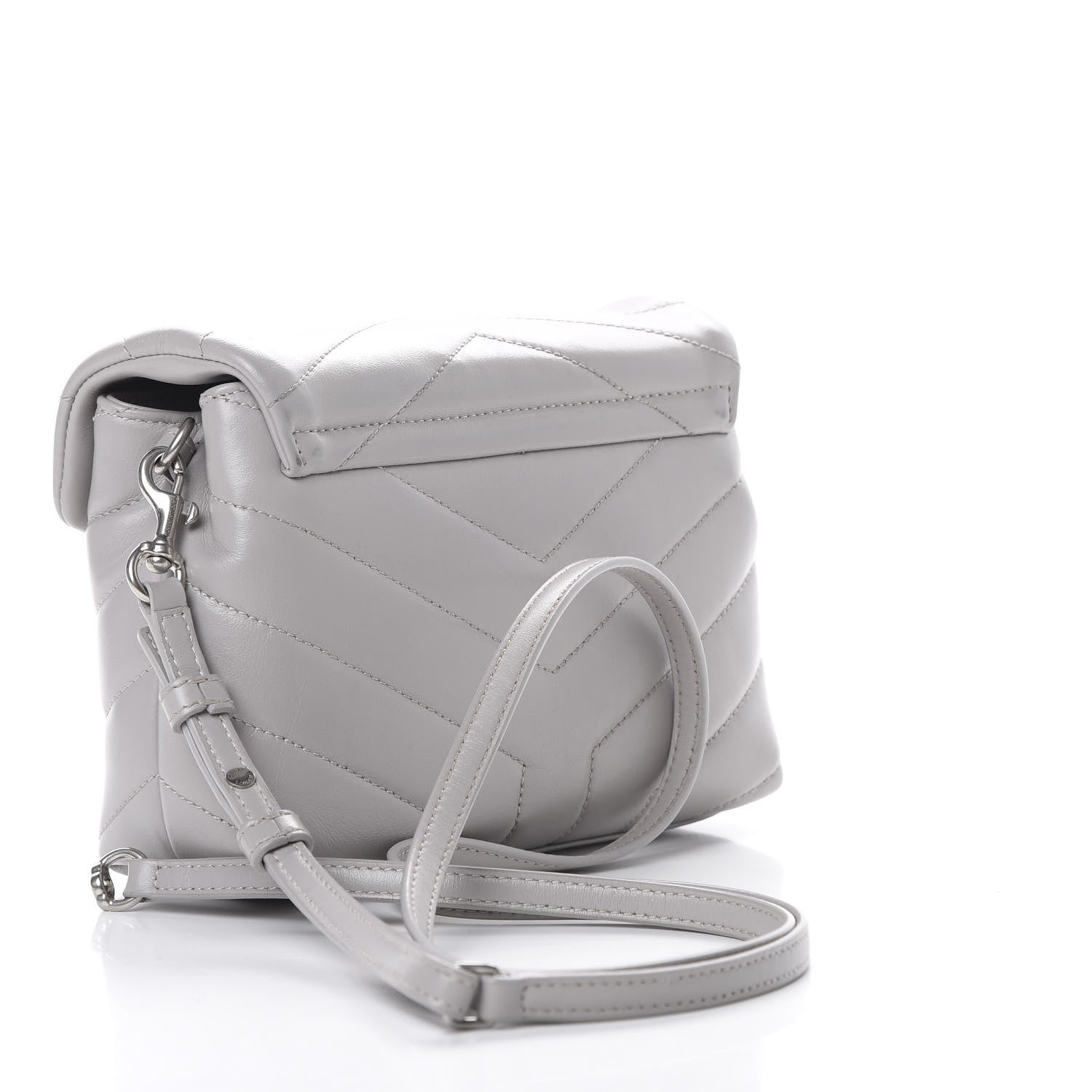Saint Laurent Calfskin Y Quilted Monogram Toy Loulou Satchel Granite 2 of 15