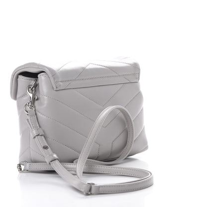 Saint Laurent Calfskin Y Quilted Monogram Toy Loulou Satchel Granite 2 of 15