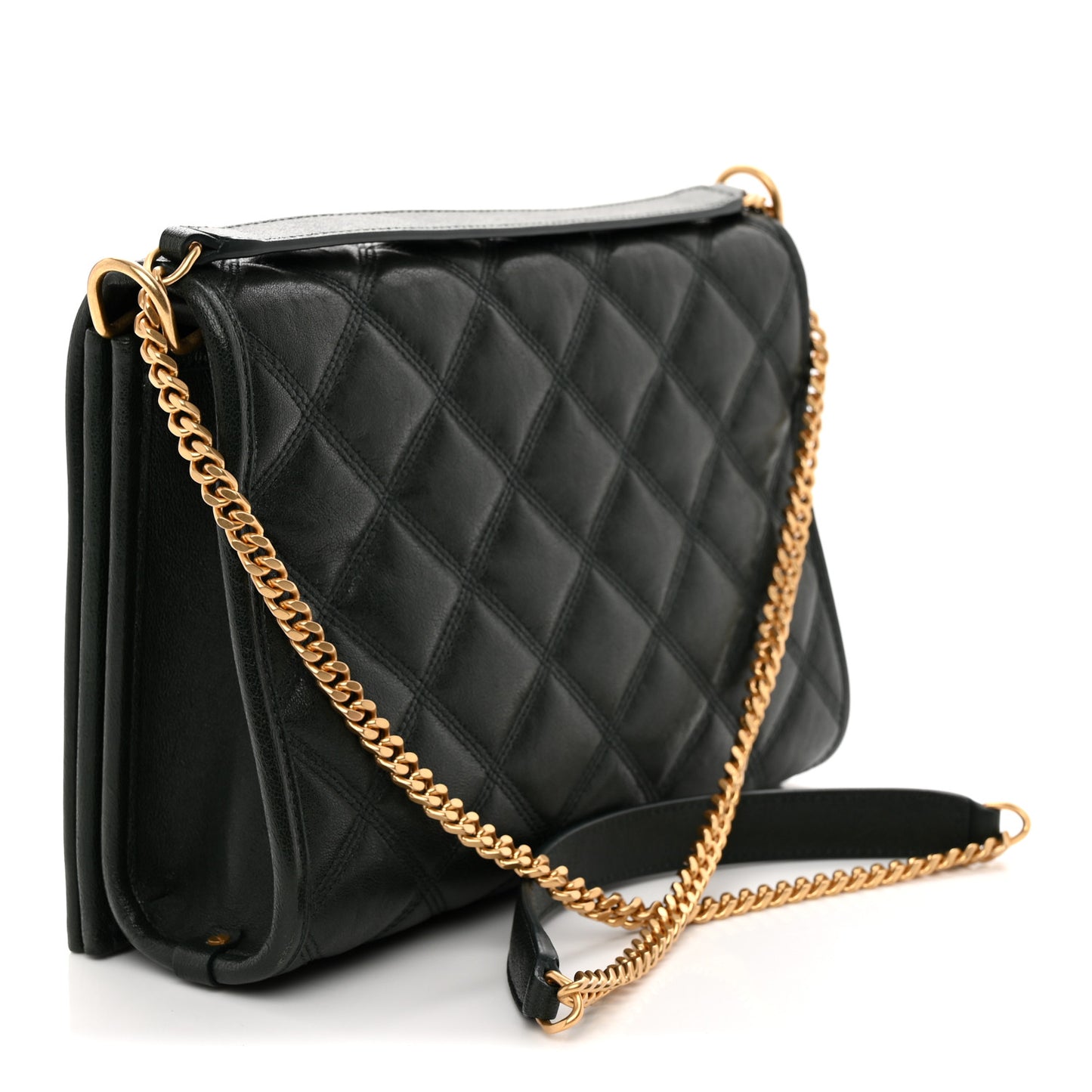 Lambskin Quilted Mini Becky Chain Bag Vert Fonce