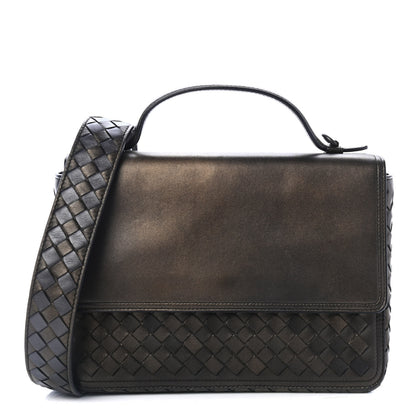 Bottega Veneta Metallic Nappa Intrecciato Alumna Bag Dark Bronze 1 of 4