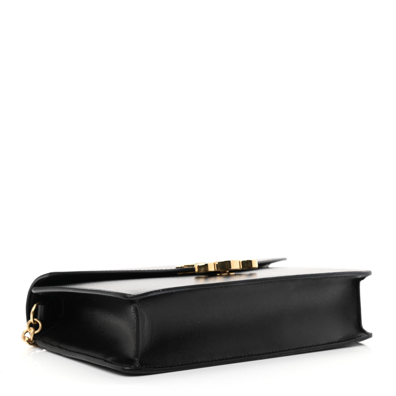 Celine Shiny Calfskin Triomphe Margo Wallet on Chain Black 3 of 9