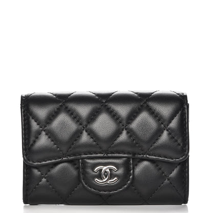 Chanel Lambskin Quilted Flap Card Holder Black 1 of 9