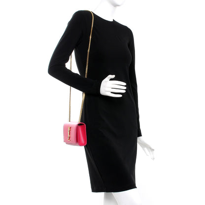 Saint Laurent Grain De Poudre Small Monogram Kate Satchel Bubblegum 2 of 8