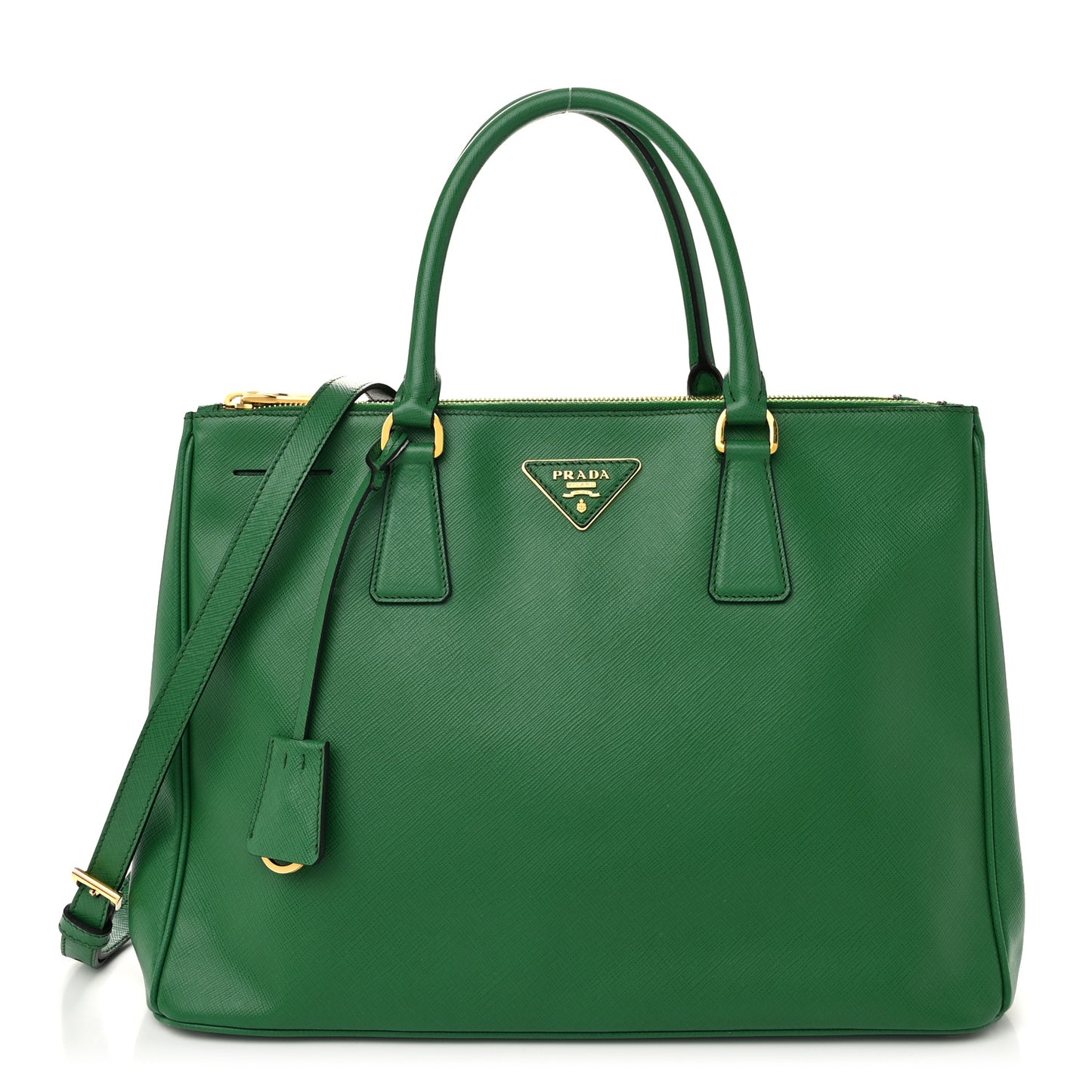 Saffiano Medium Galleria Double Zip Tote Verde