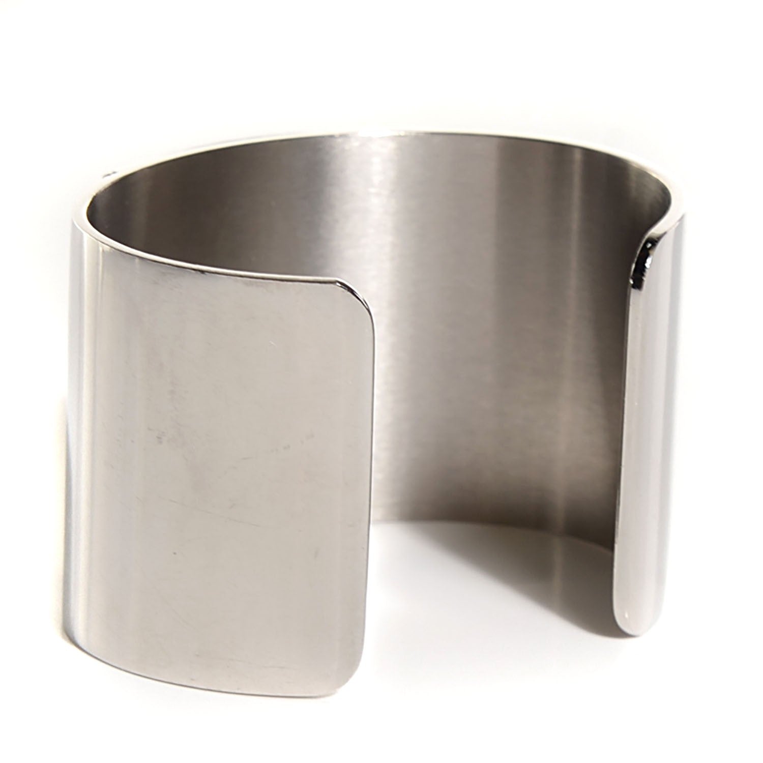 Hermes Palladium Wide Medor Cuff Silver 4 of 5
