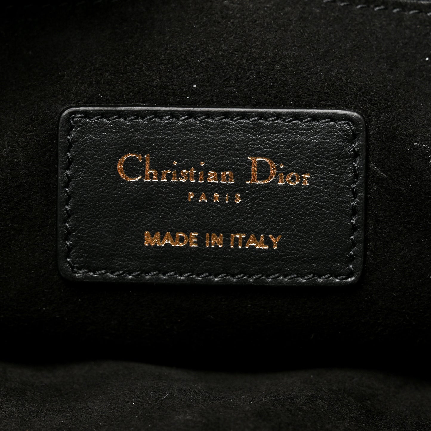 Calfskin Medium Diordouble Zip Pouch Black